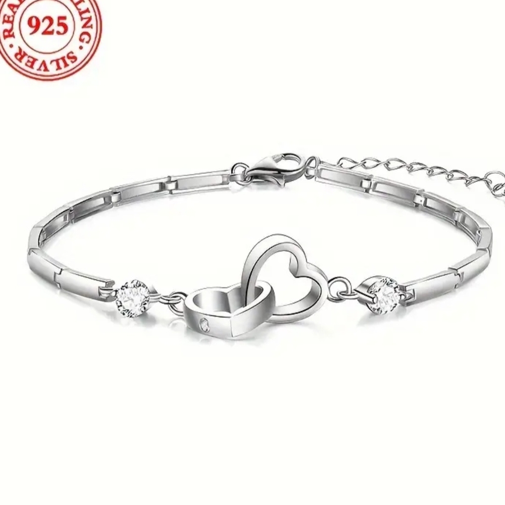 Sterling Silver Heart Bracelet